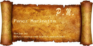 Pencz Marinetta névjegykártya
